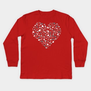 Boston Terrier Love Hearts Boston Valentine's Day Gift Kids Long Sleeve T-Shirt